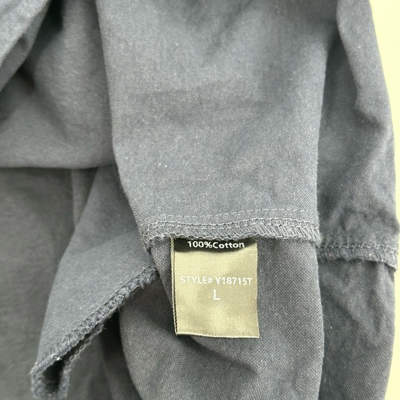 Pomander Place Tuckernuck French Navy Polly Shirt Dress Size L Lagenlook Shift - Picture 6 of 8